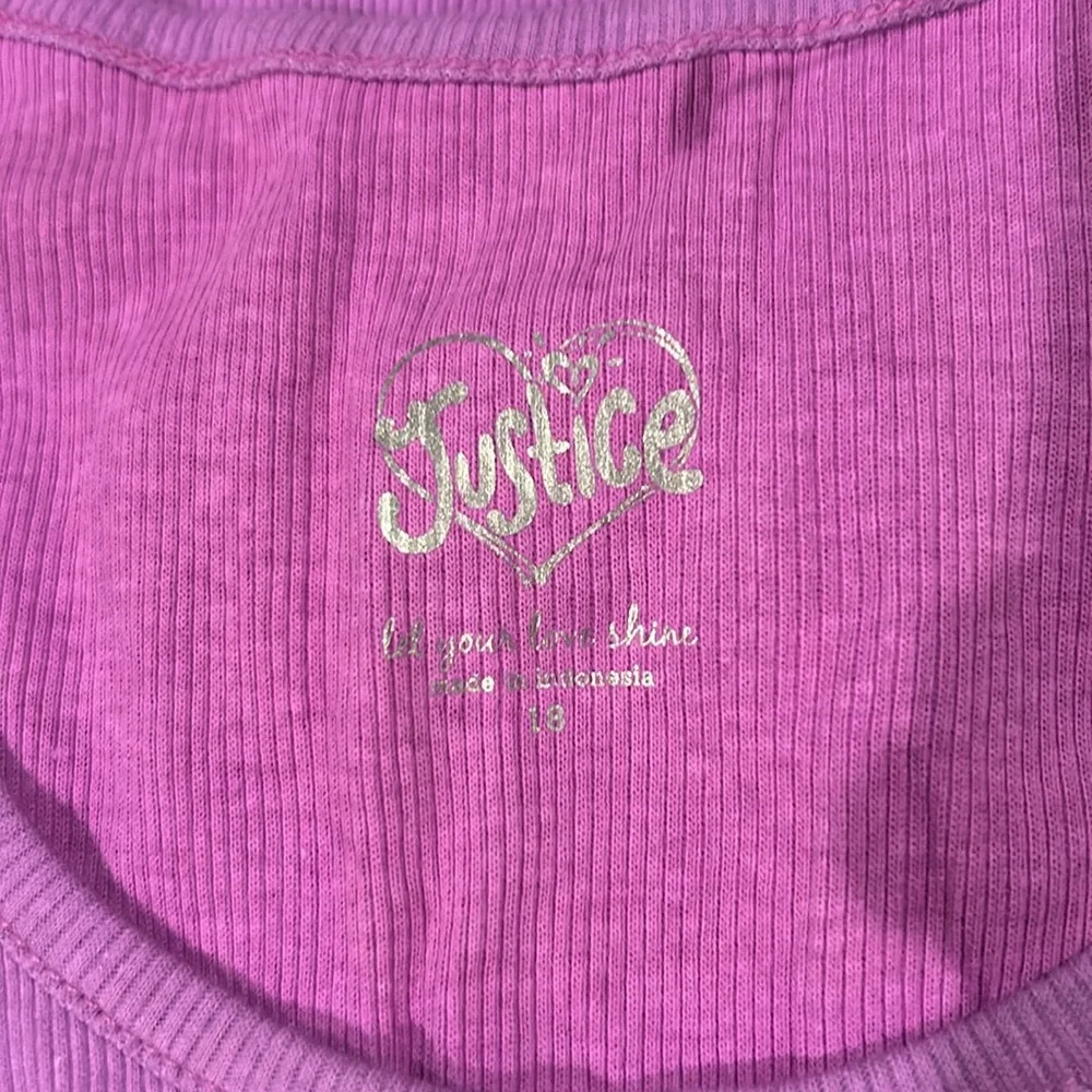 NWT Justice Retail Store Layered Striped Tank Sequins Purple Blue Size 18